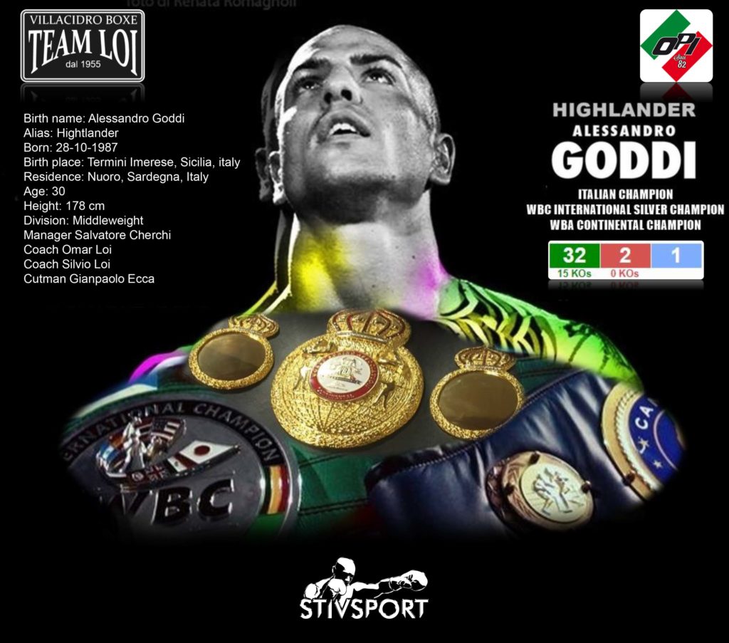 Alessandro Goddi - Highlander - Boxe Villacidro Sardegna Cagliari - Leone e Stivsport.