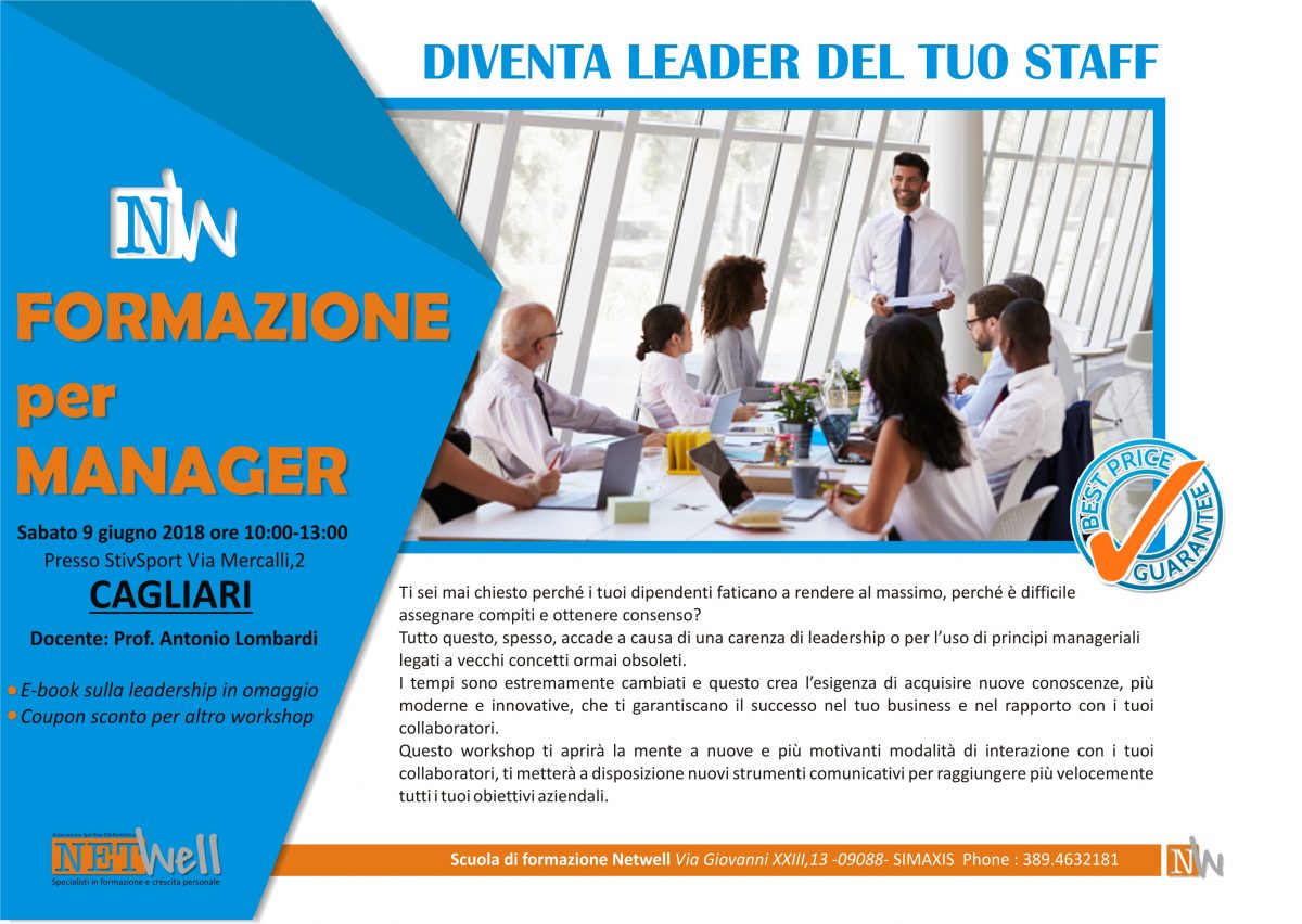 Corso di Leadership per Gestori di Palestre a Cagliari con Antonio Lombardi